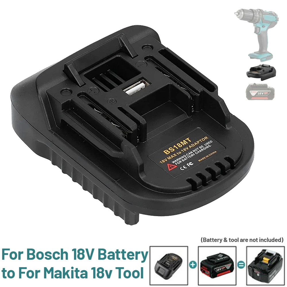 Adaptador batería Bosch a Makita 18V con USB para herramientas