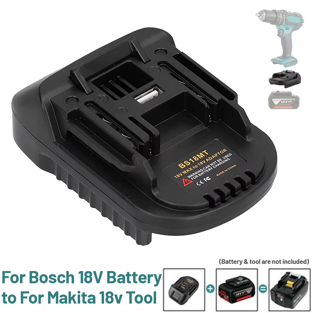 Adaptador batería Bosch a Makita 18V con USB para herramientas