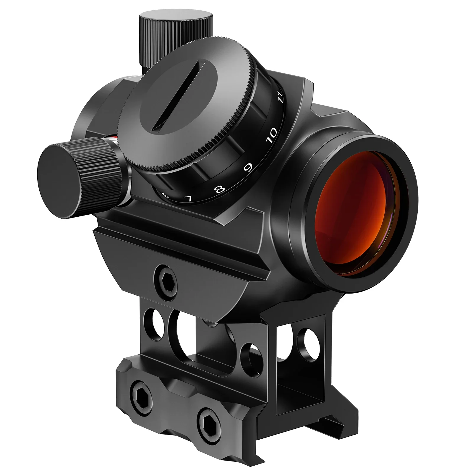 Mira punto rojo réflex con soporte elevador para rifle táctico - imagen 5