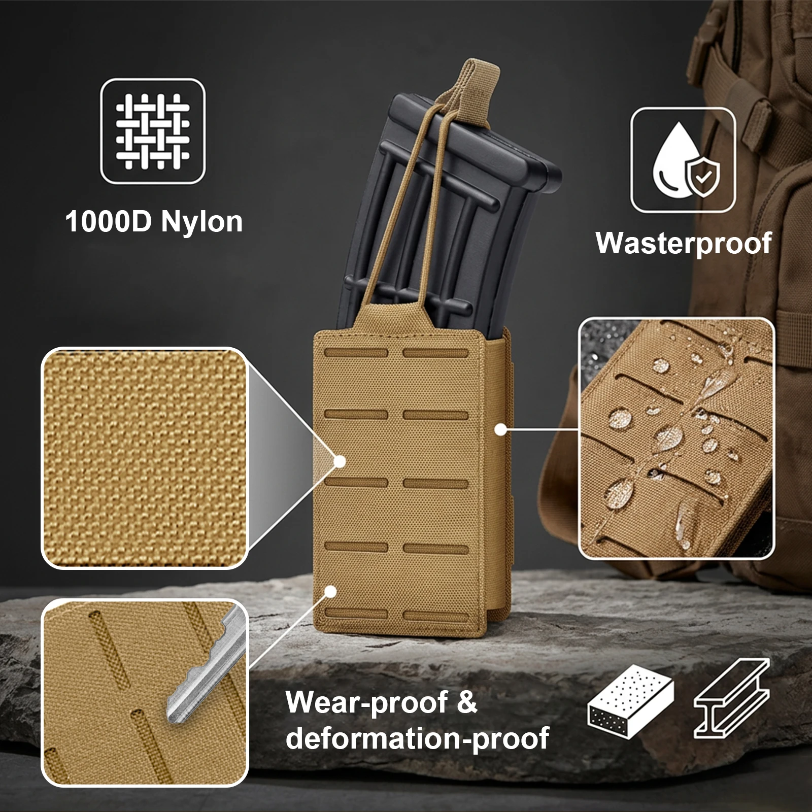 Bolsas tácticas para cargadores 5.56, MOLLE compatible M4/M16 - imagen 4