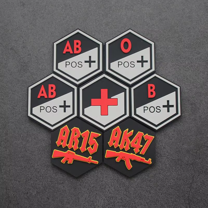 Parche PVC táctico médico hexagonal AK47 AR15 para ropa y mochila - imagen 5