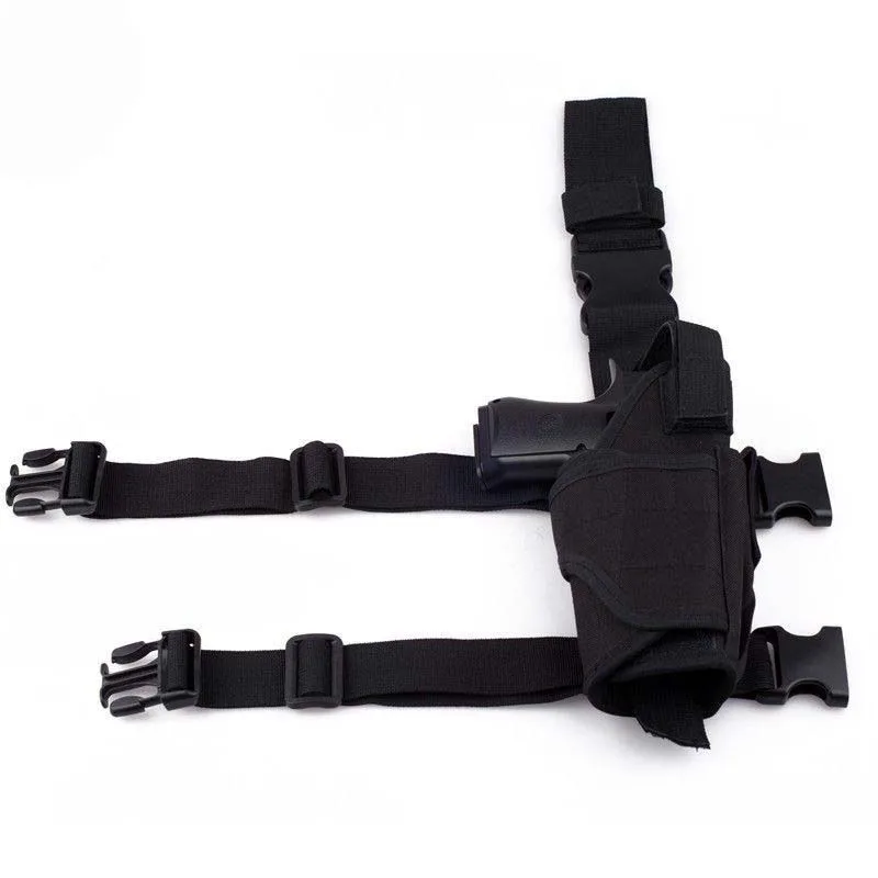 Funda táctica universal pistola de muslo derecha con MOLLE para equipar en pierna - imagen 4