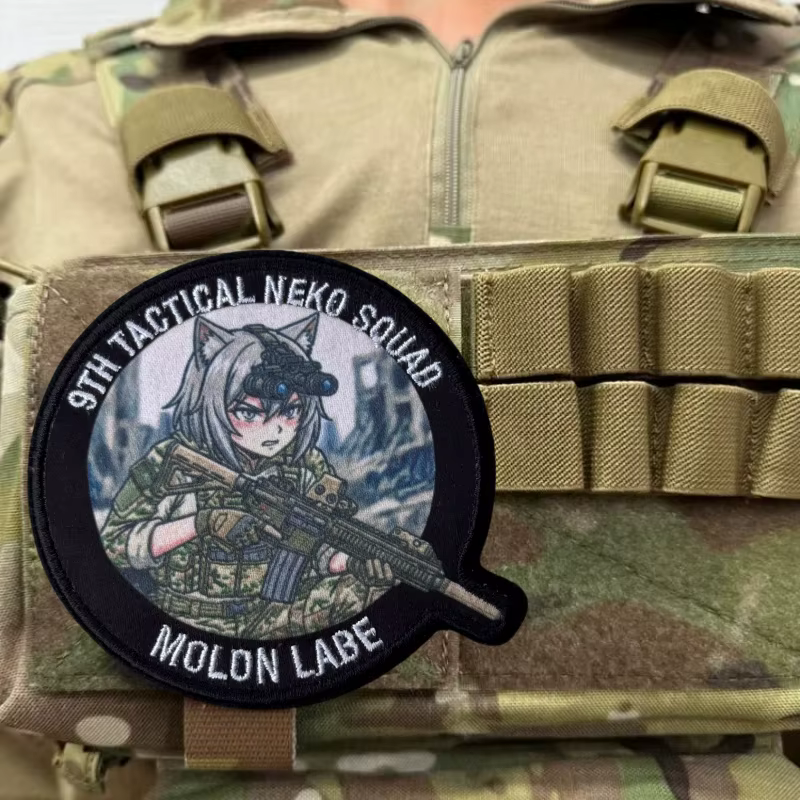 Parche táctico gancho y bucle para mochila con estampado de chica - imagen 5