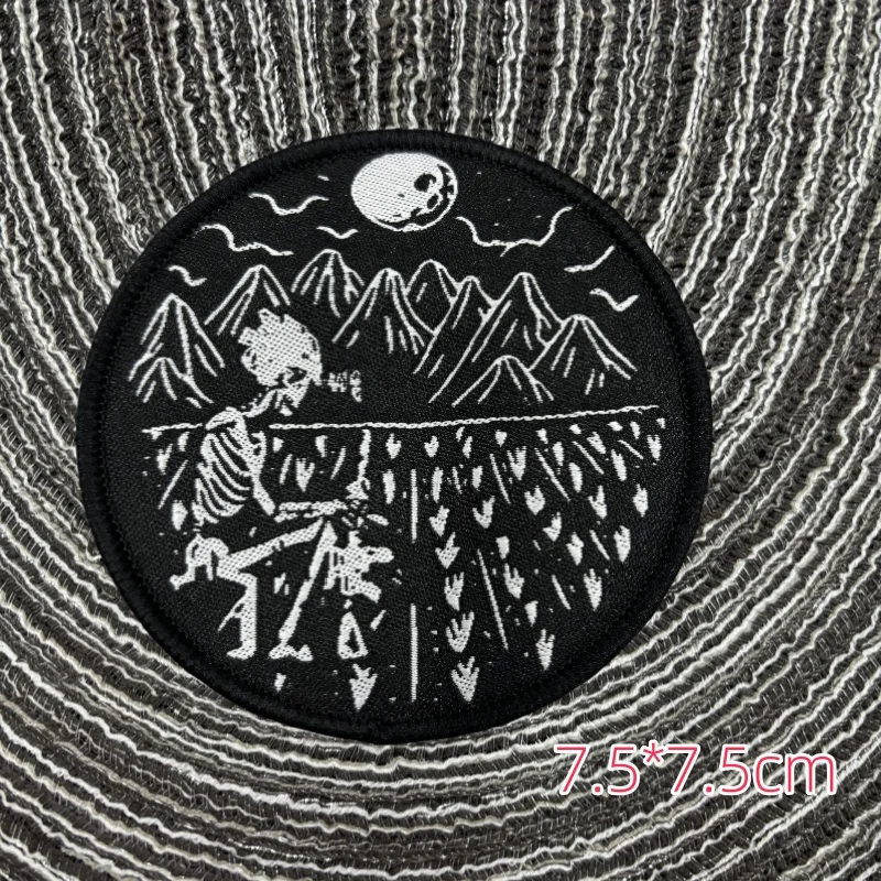 Parche táctico bordado calavera velcro para uniforme militar - imagen 2