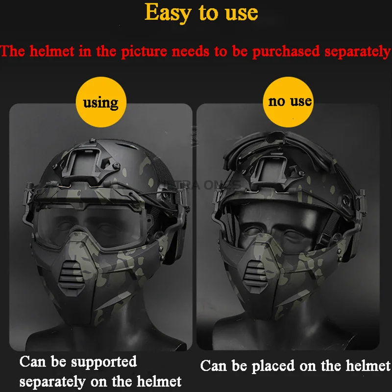 Máscara táctica con gafas extraíbles para airsoft y paintball - imagen 3