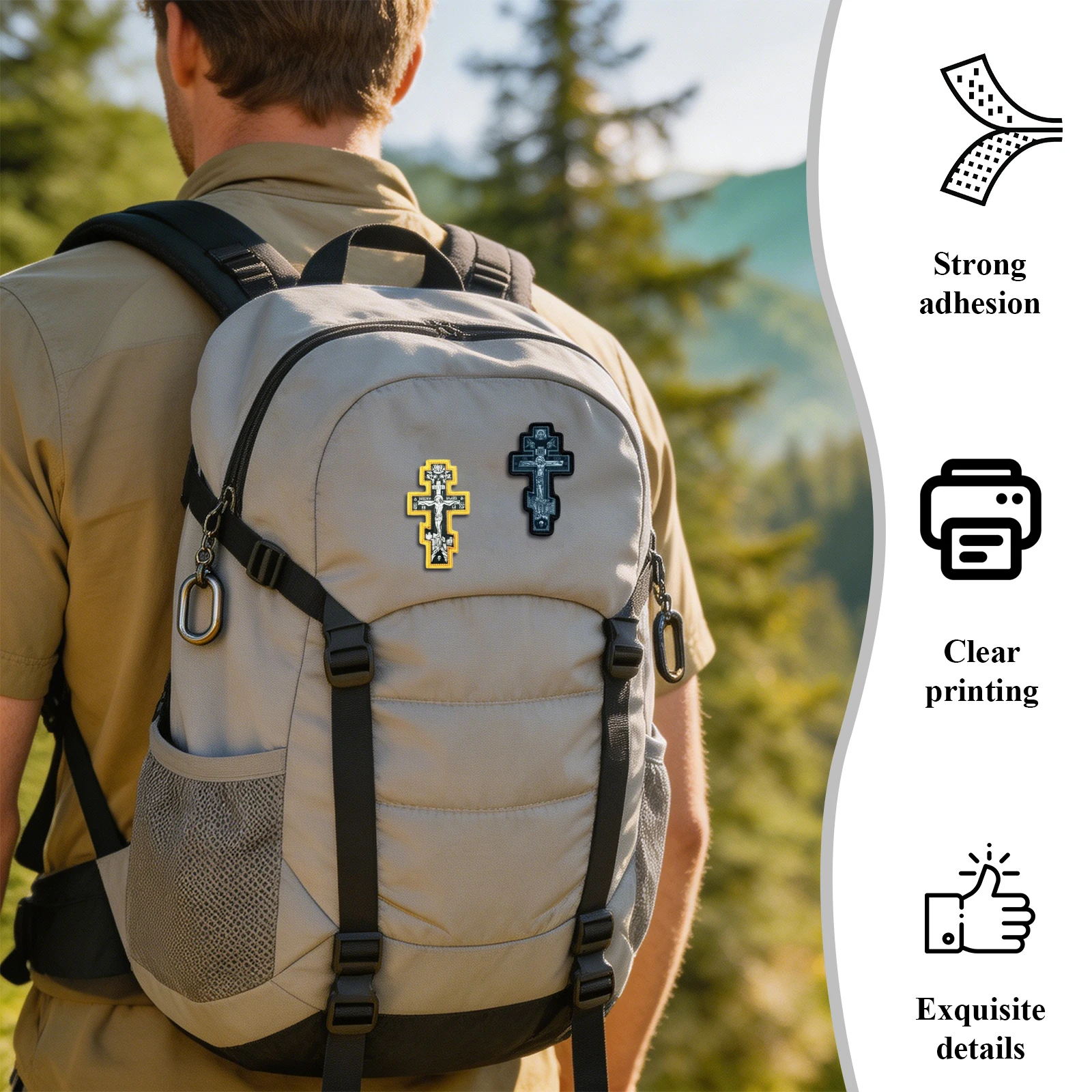 Parche Táctico Cruz de Cristo con Velcro – Insignia Morale para Equipamiento - imagen 2