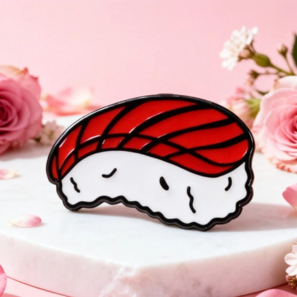 Pin esmaltado sushi japonés – chapa decorativa reverso para bolsos y sombreros - imagen 3