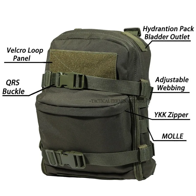 Bolsa de hidratación táctica exterior con cremallera y funda - imagen 2