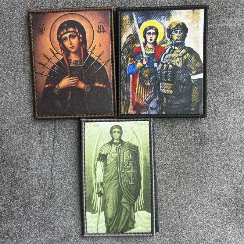 Parche táctico Virgen María insignia de moral con gancho y bucle - imagen 3