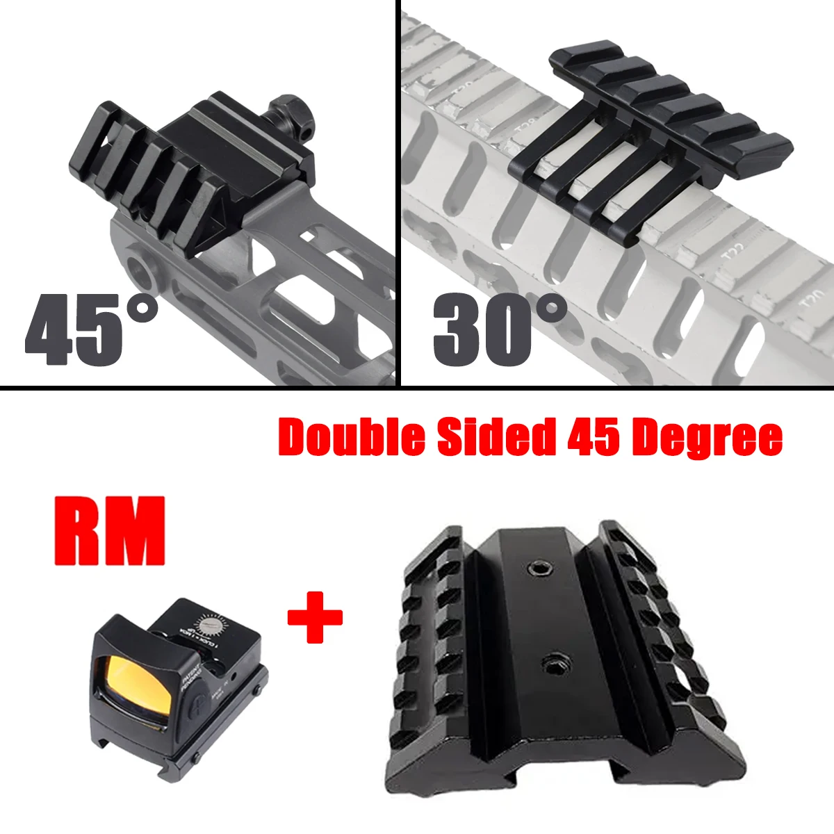 Adaptador RTS doble cara para red dot de aluminio - imagen 2