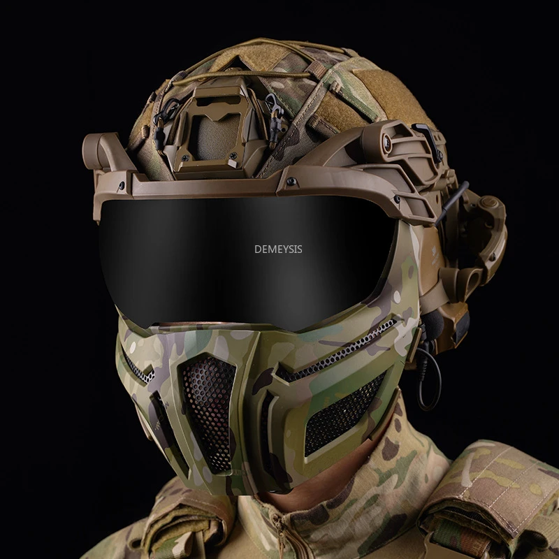 Casco táctico Airsoft con doble lente y máscara ajustable - imagen 2
