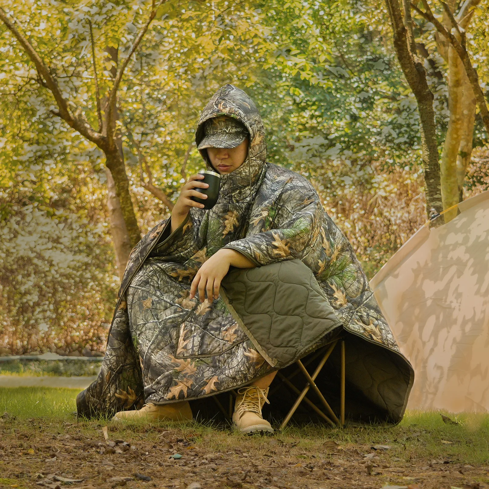 Saco de dormir térmico camuflaje ripstop para camping y trekking - imagen 4
