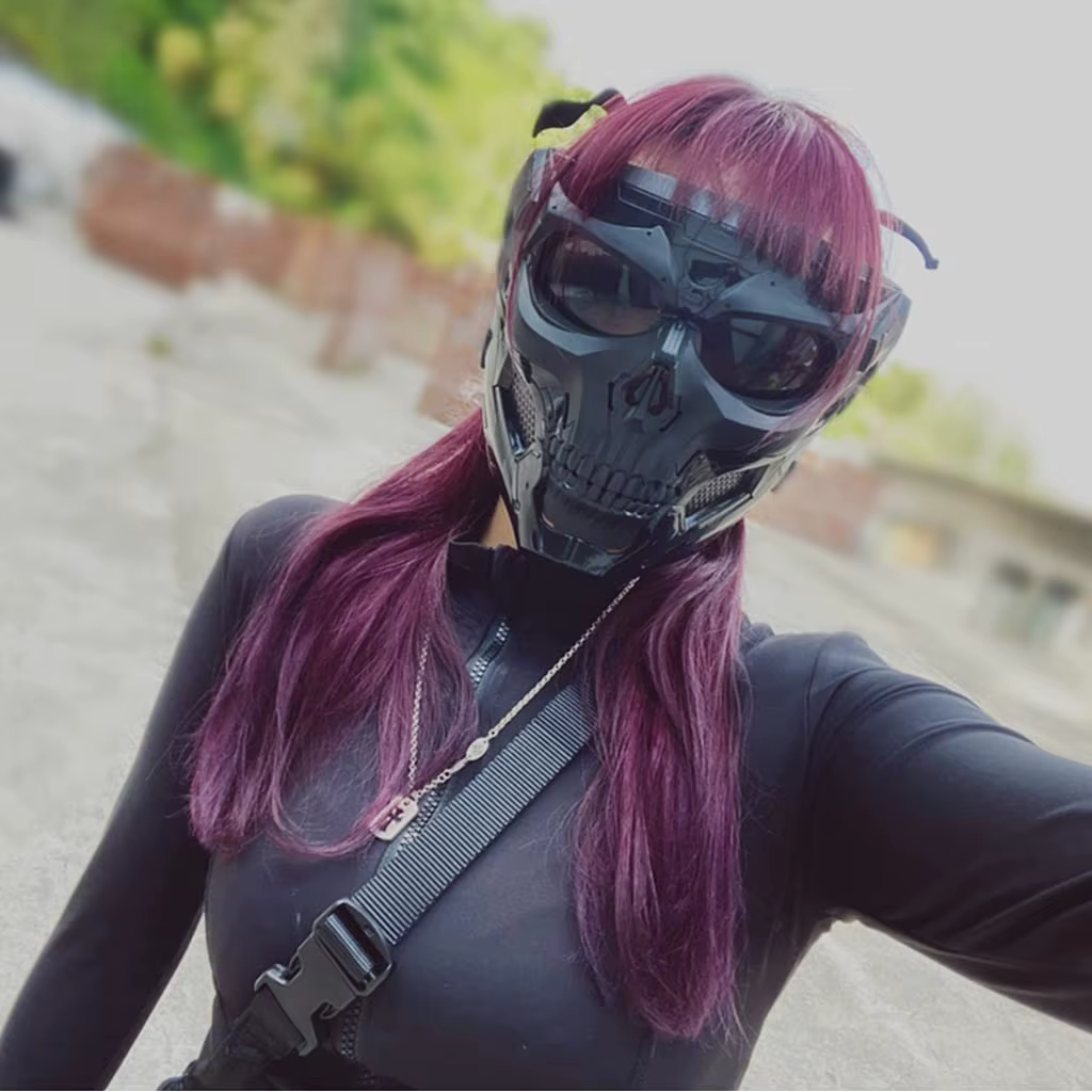 Casco táctico rápido con protector facial calavera – Montura NVG - imagen 3