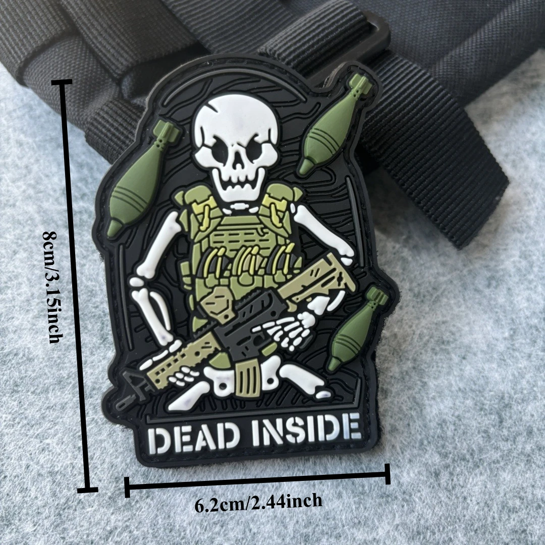 Parche táctico PVC velcro esqueleto – Insignia moral militar - imagen 3