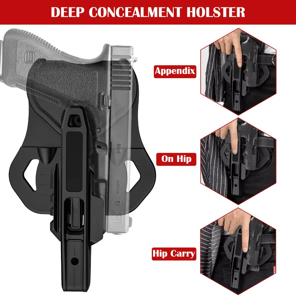Funda Glock 9mm con carril para accesorios, compatibilidad con MOLLE - imagen 5