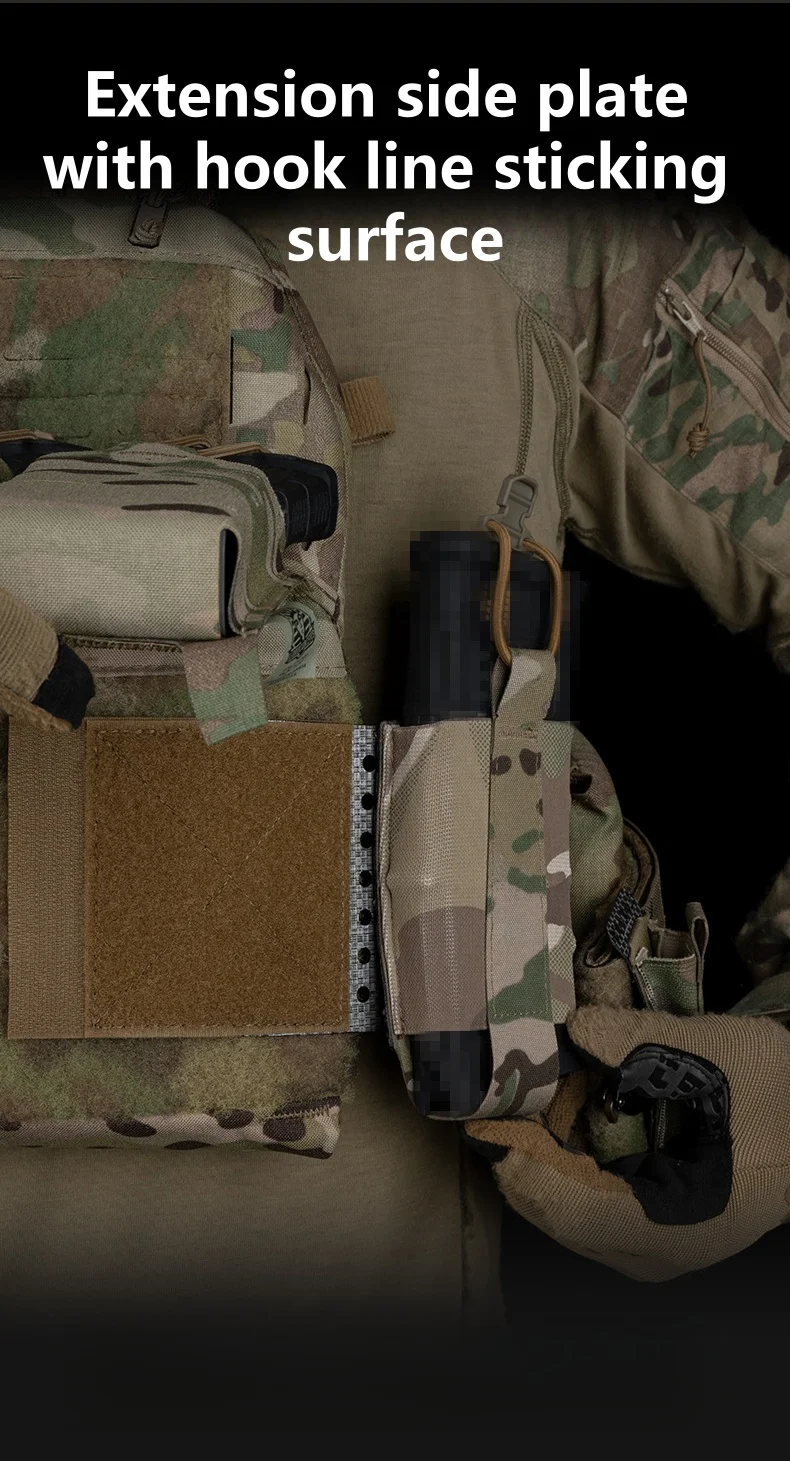 Placa lateral con panel MOLLE y sistema de gancho y bucle