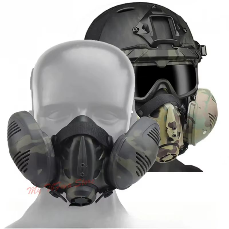 Máscara de gas táctica media cara – Respirador militar protección - imagen 5