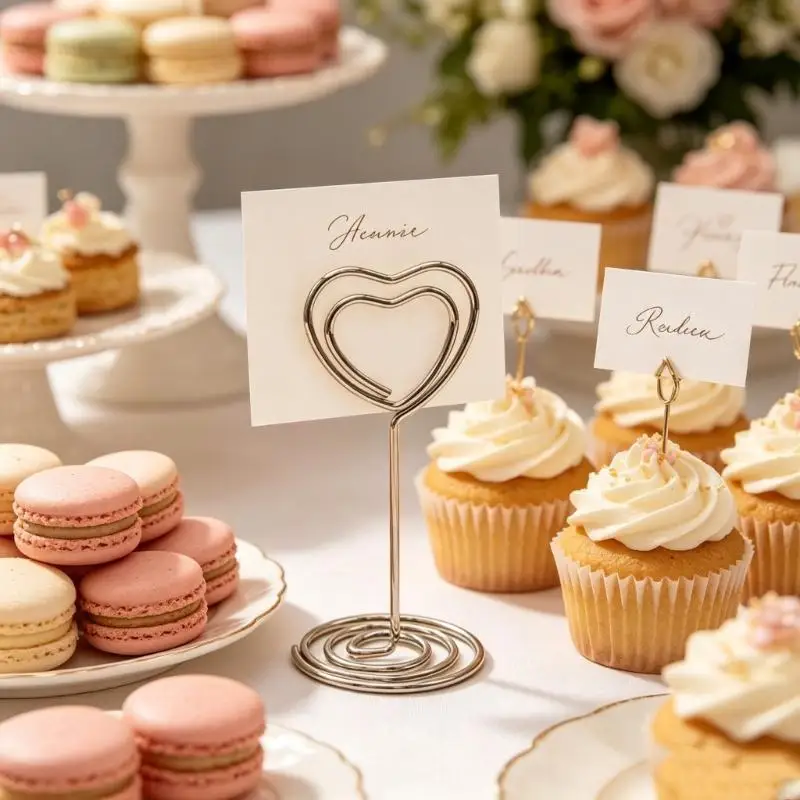 Soporte números decorativos metal forma corazón para eventos - imagen 3