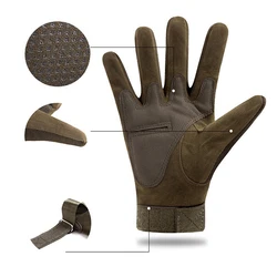 Guantes tácticos antideslizantes dedo completo para moto y tiro