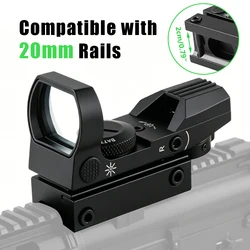 Óptica de mira reflex táctica para rifle con montaje en riel Picatinny