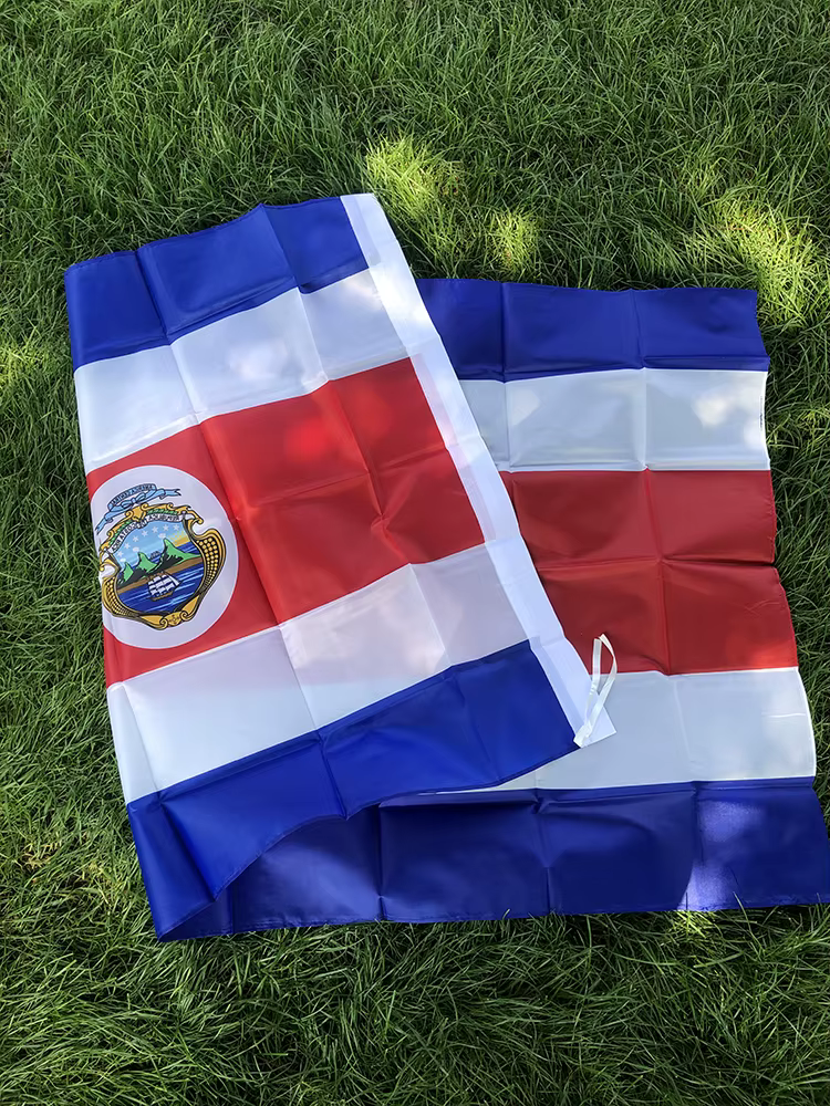 Vista de la bandera con costuras