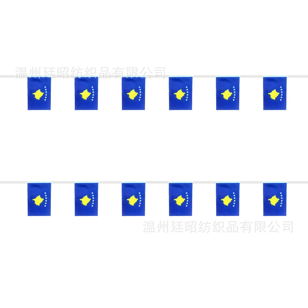 Banderines SKY FLAG Kosovo 14x21cm – Guirnalda festiva de 20 piezas