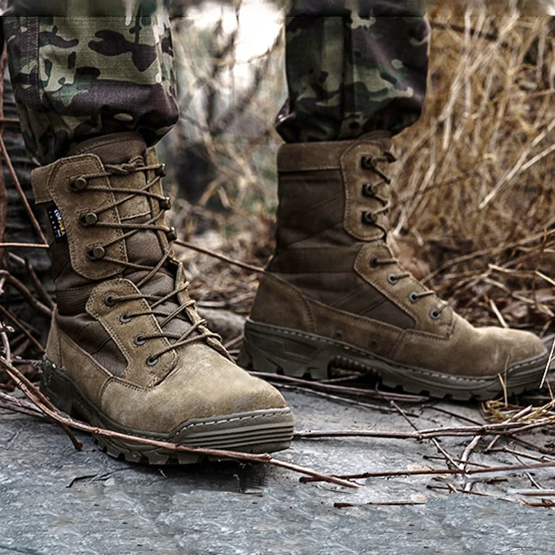 Botas tácticas impermeables de combate para desierto con agarre - imagen 5