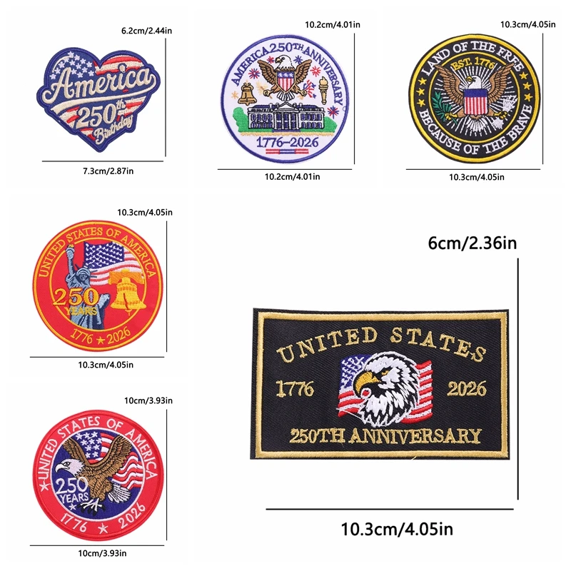 Parche bordado termoadhesivo logo Estados Unidos – para gorra - imagen 3