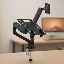 Soporte doble brazo para monitor ajustable con resorte gas escritorio