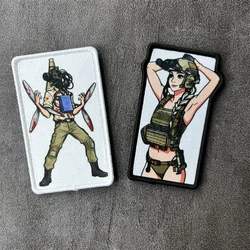 Parche táctico moral anime chica militar velcro bucle para mochila