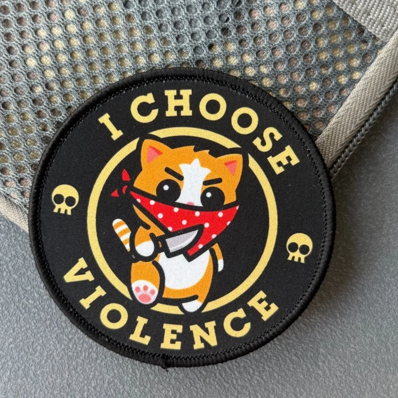 Parche táctico gato diseño violencia velcro para brazaletes - imagen 3