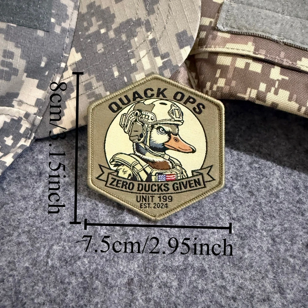 Parche táctico Duck Morale con eslogan y gancho-bucle para MOLLE - imagen 3