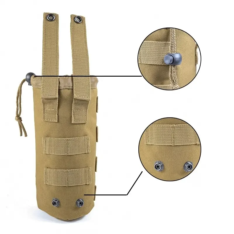 Bolsa táctica MOLLE para botella de agua caqui impermeable outdoor - imagen 3