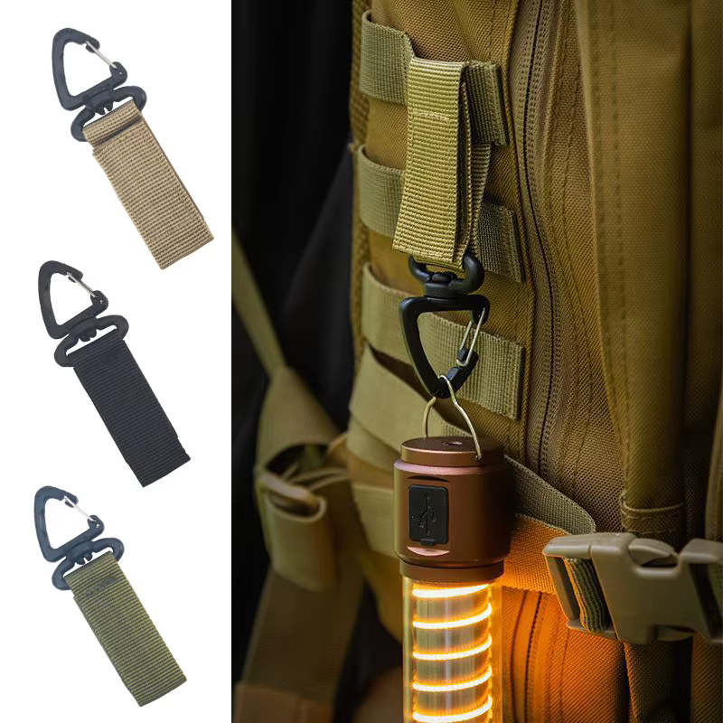 Mosquetón táctico nailon – Giratorio 360° con sistema MOLLE y clip cinturón - imagen 4