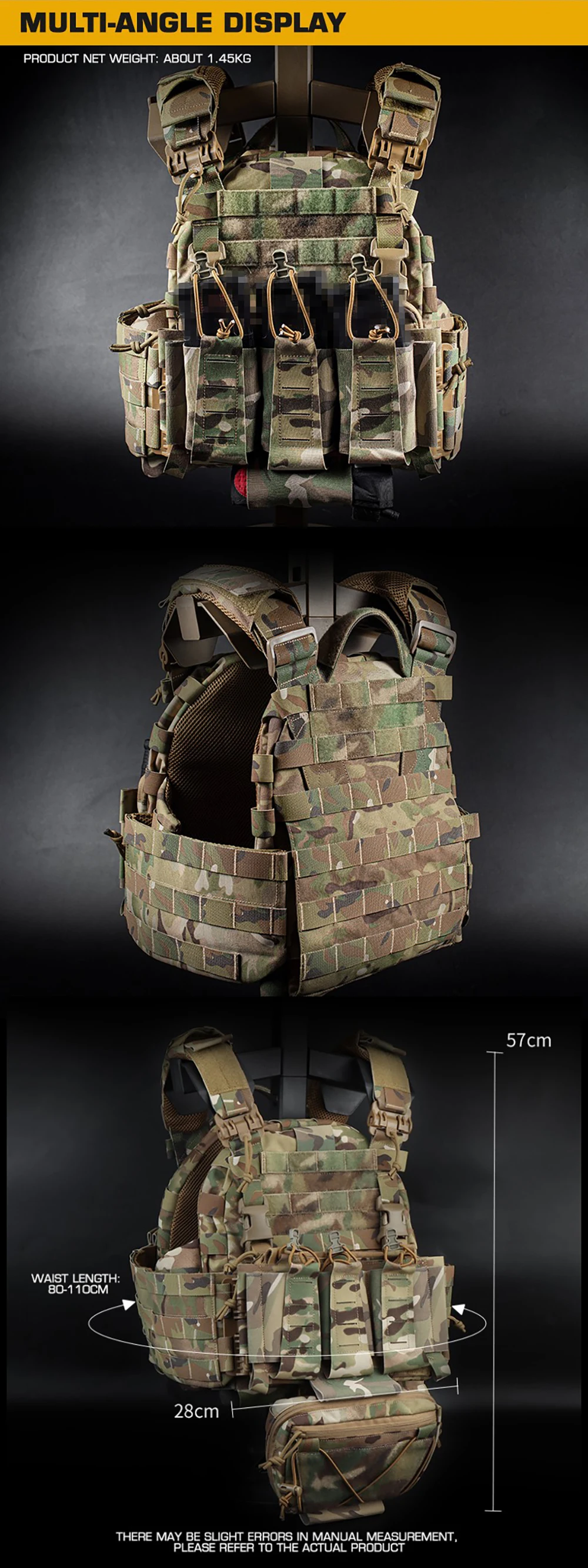 Panel frontal MOLLE y configuración