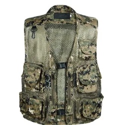 Chaleco táctico de malla multibolsillos hombre verano aire libre