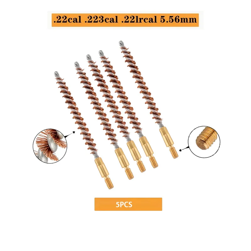 Cepillos limpiacañones universales de cerdas para .22, .223 y 5,56 mm