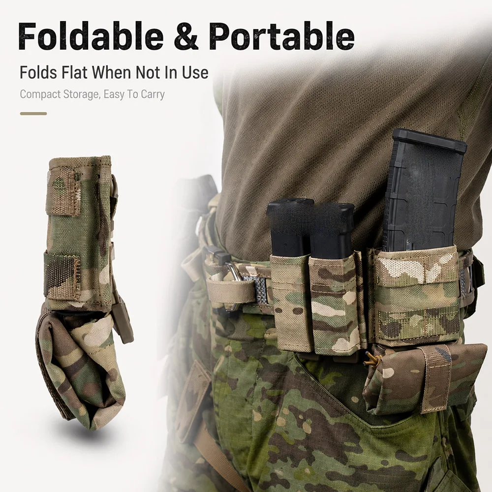 Bolsa táctica MOLLE plegable para cargadores con cordón - imagen 3