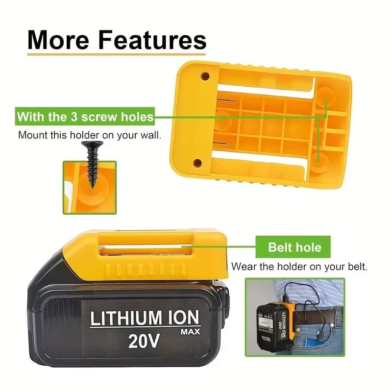 DeWalt 18V adaptador cargador USB-C para cinturón de trabajo - imagen 5