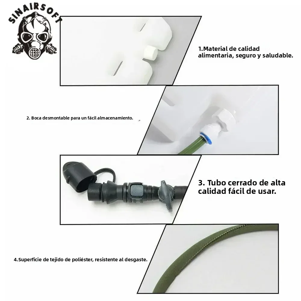 Portador de placas con hidratación 1,5L MOLLE táctico - imagen 2