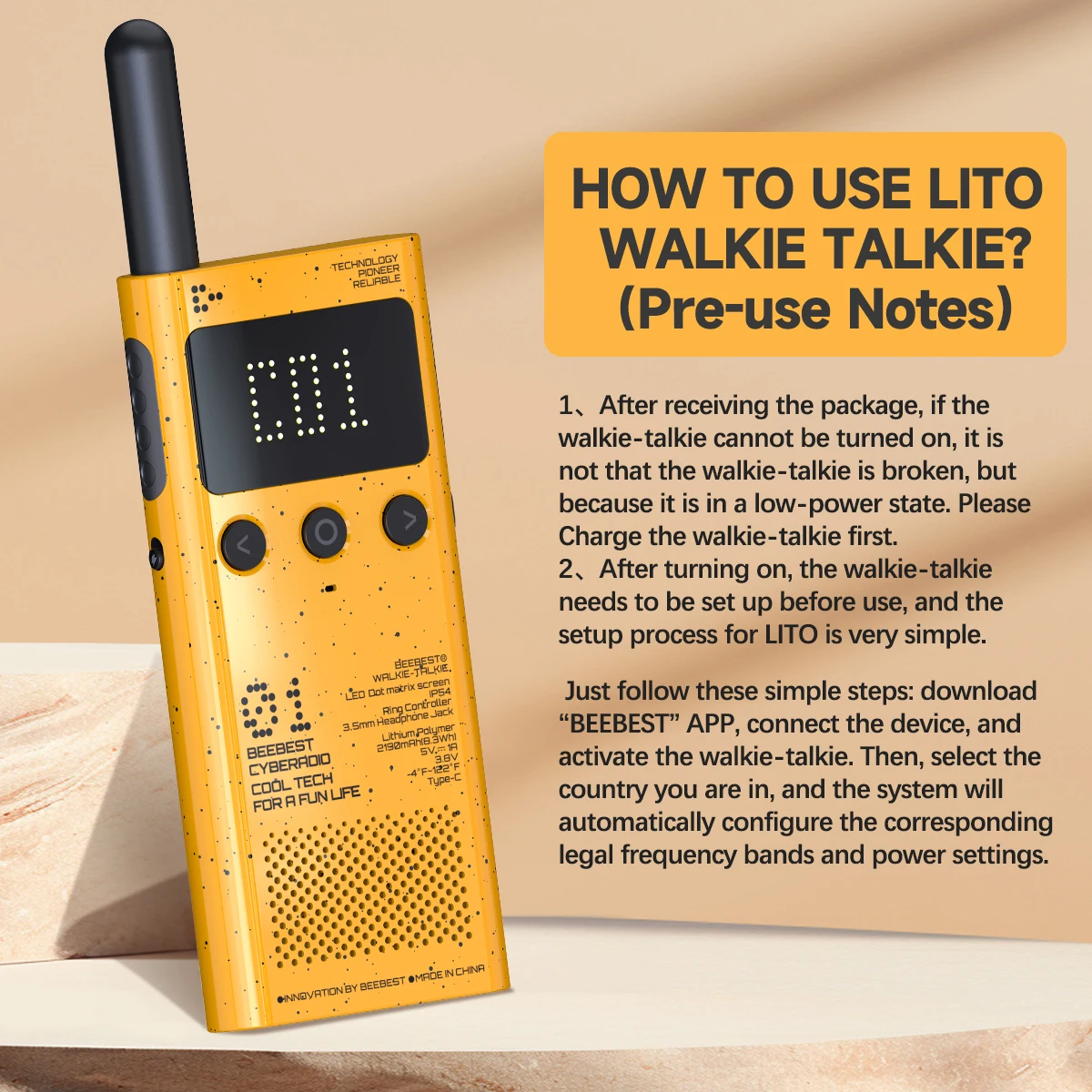 Walkie compacto y ultrafino