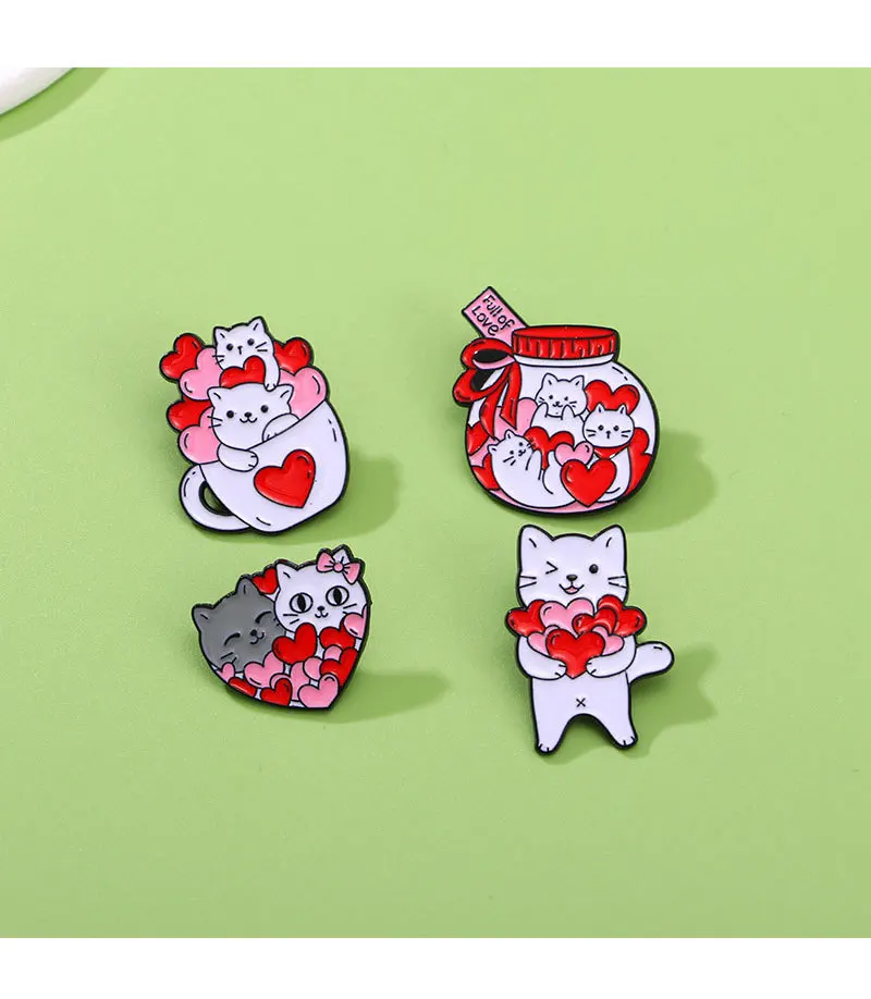 Insignia de San Valentín con estética adorable