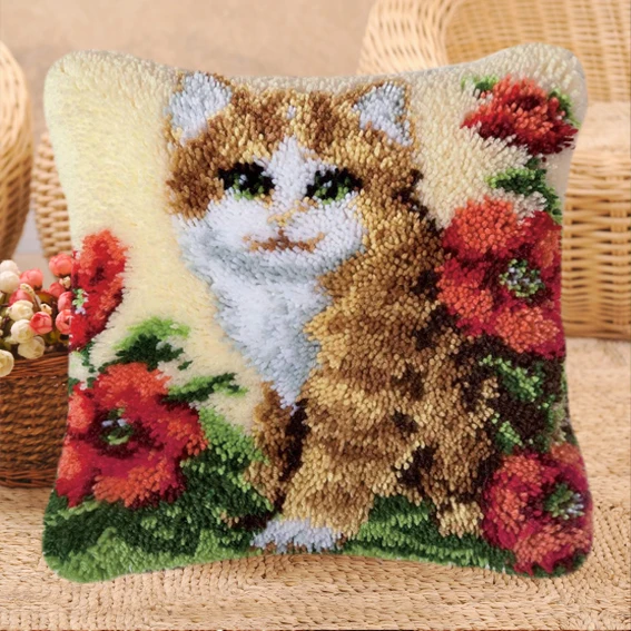 Kit bordado Smyrna animales perro y gato para alfombras almohadas - imagen 4