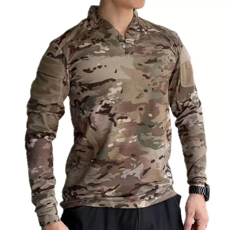 Camiseta táctica de manga larga secado rápido camuflaje tigre selva - imagen 4