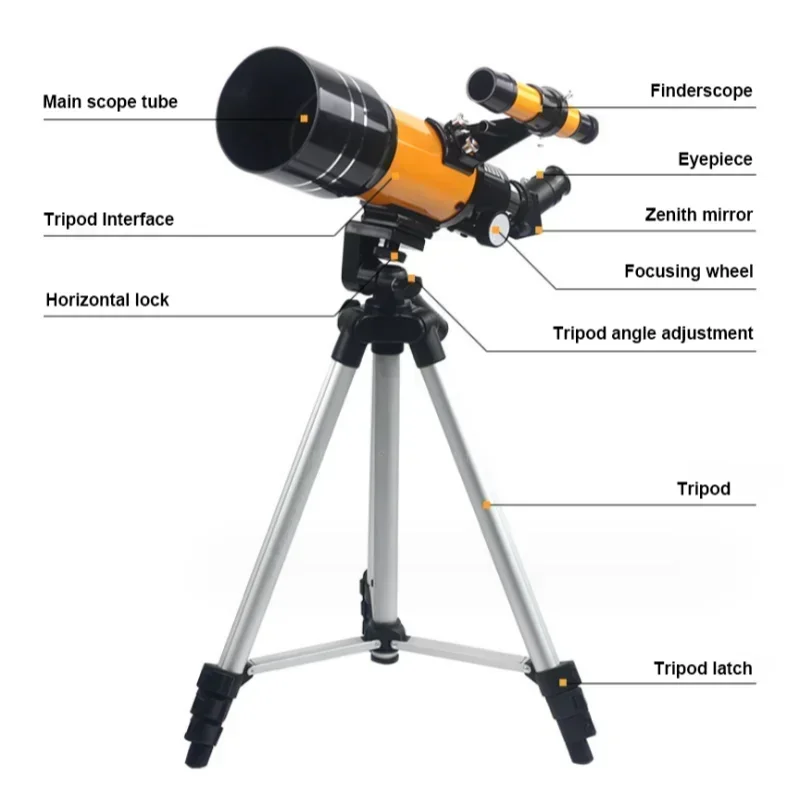 Telescopio astronómico refractor 15x-150x para observación exterior - imagen 4
