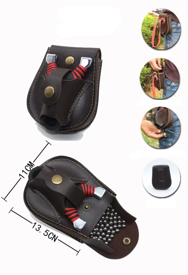 Bolsa Tirachinas Porta Bolas Acero Cincho Caza Táctica - imagen 5