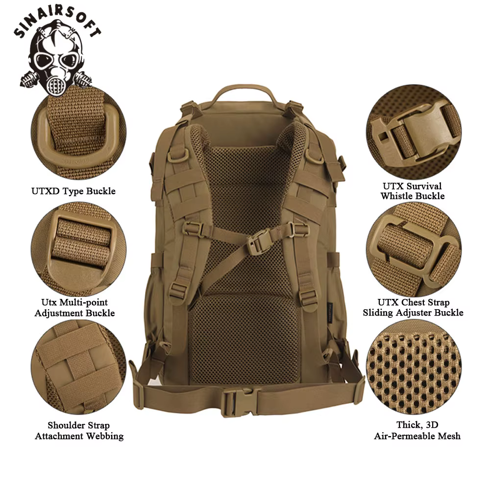 Mochila táctica MOLLE impermeable de nailon ripstop desmontable - imagen 4