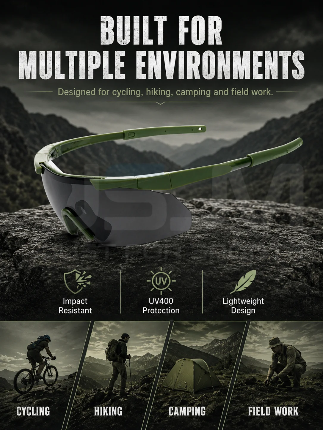 Gafas tácticas JSJM UV400 con lentes resistentes a impactos - imagen 5