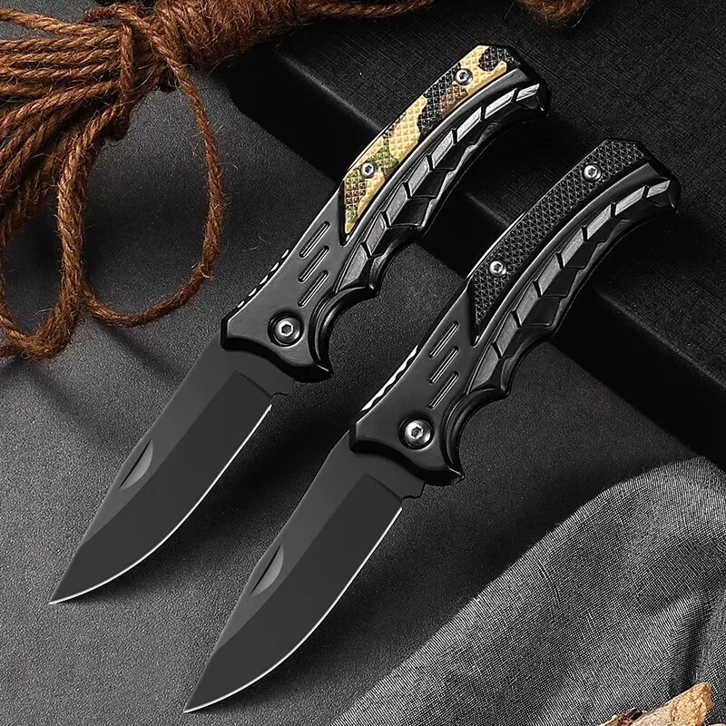 Cuchillo plegable acero inoxidable redondeado para camping y pesca - imagen 3
