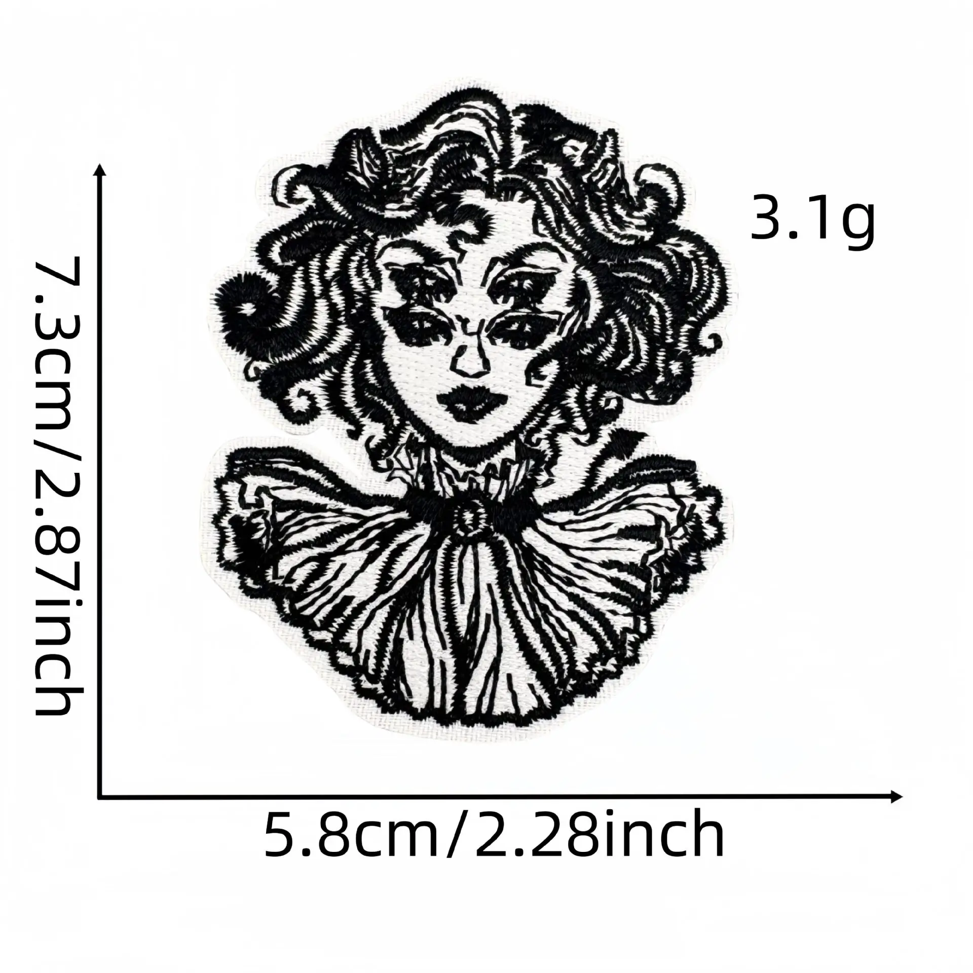 Parche bordado táctico negro calavera punk con ojos malvados - imagen 4